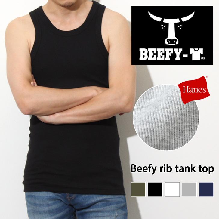 BEEFY-T ヘインズ Hanes ビーフィー BEEFY Tシャツ メンズ リブ タンク