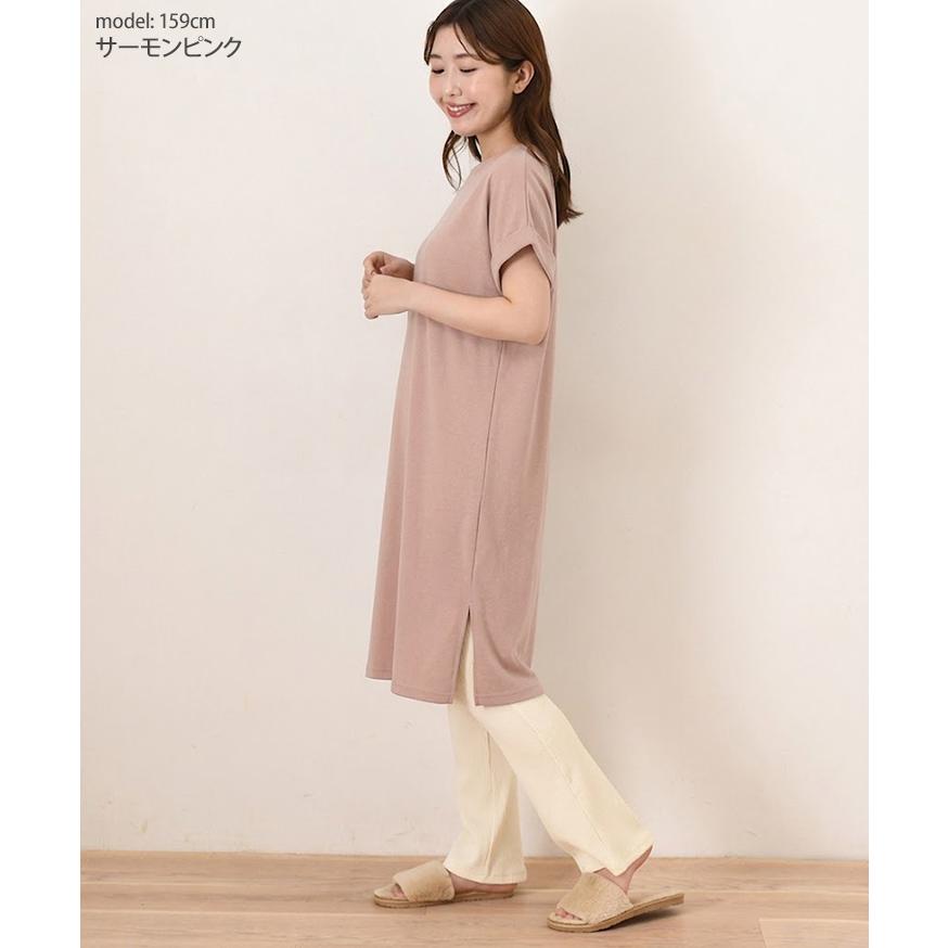 REAL STYLE ワンピース 夏 半袖 ロング 綿混 レディース 涼しい