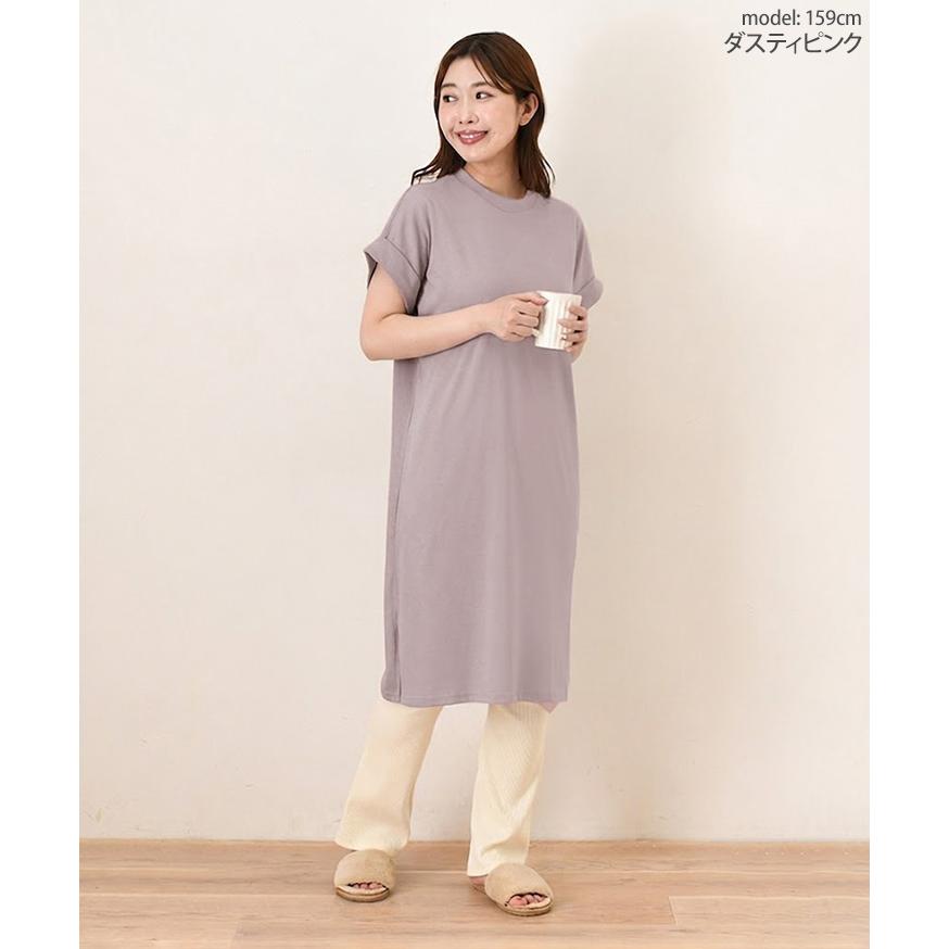 REAL STYLE ワンピース 夏 半袖 ロング 綿混 レディース 涼しい