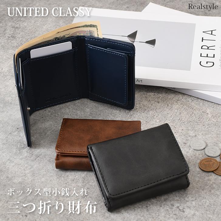 REAL STYLE 財布 メンズ コンパクト 三つ折り 小銭入れあり コンパクト