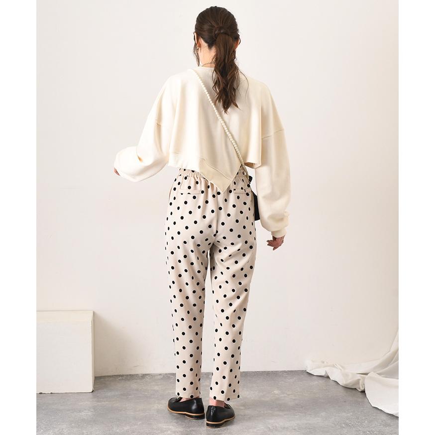 REAL STYLE パンツ レディース 夏 テーパード フロッキー ドット柄