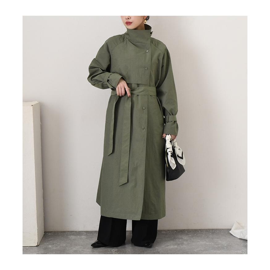 REAL STYLE コート レディース 春 薄手 ロング アウター スタンド