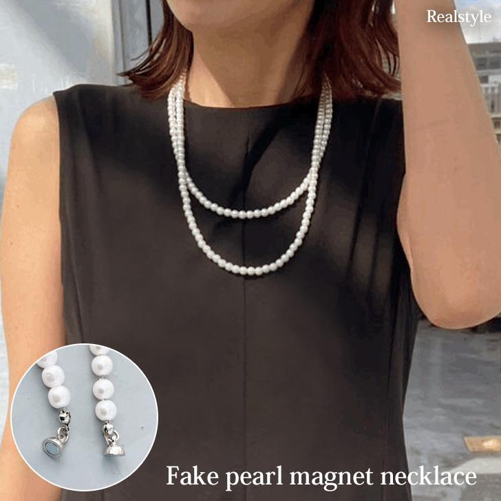 REAL STYLE ネックレス マグネット アクセサリー レディース フェイク