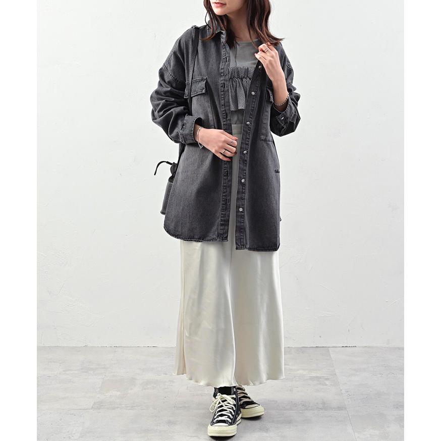 REAL STYLE デニムジャケット レディース 長め 春 秋 シャツ 