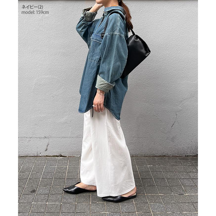 REAL STYLE デニムジャケット レディース 長め 春 秋 シャツ 