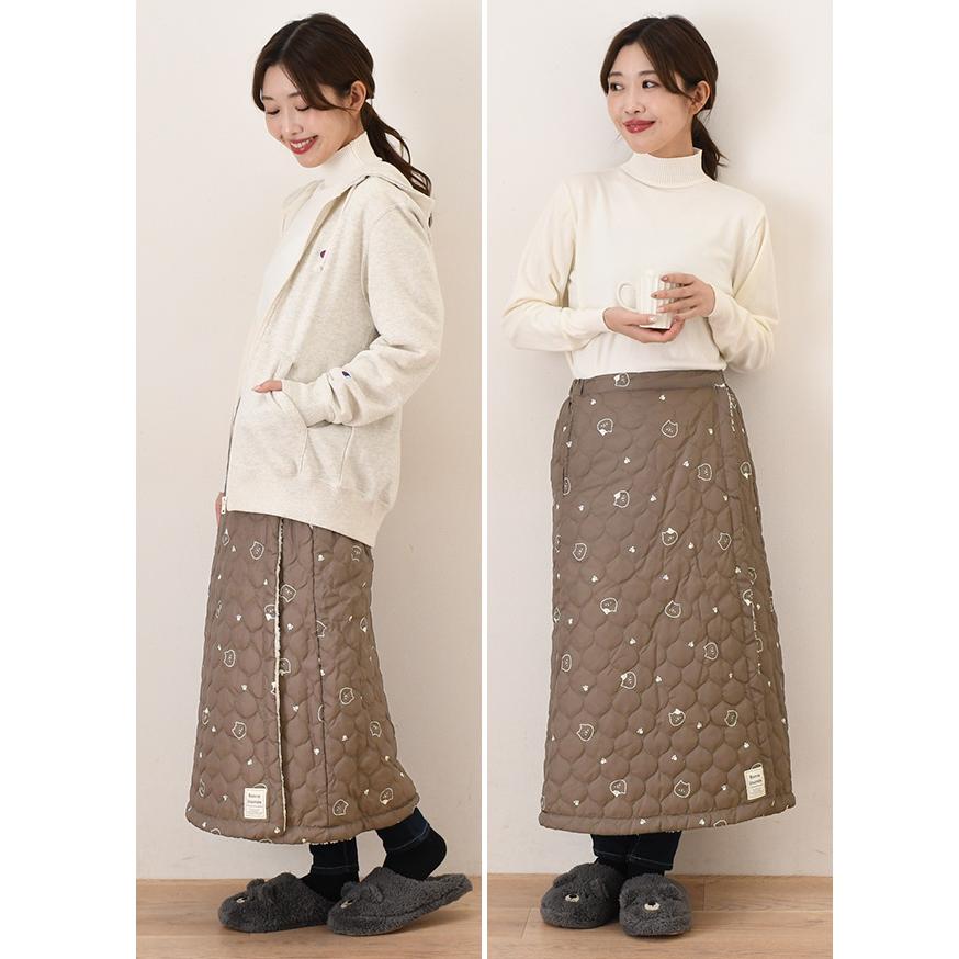 長袖　フリース　裏地付き　もこもこ　ハイウエストスカート　秋冬　セットアップ REAL STYLE 巻きスカート 防寒 ロング 腰巻きスカート 膝丈 フリース