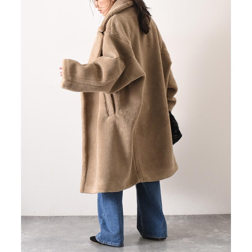 REAL STYLE コート レディース 冬 ロング ボア テディベア 40代 50代