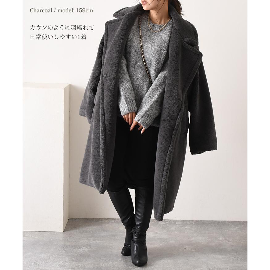 REAL STYLE コート レディース 冬 ロング ボア テディベア 40代 50代