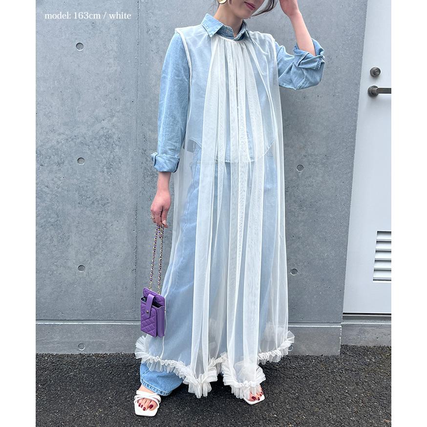 REAL STYLE ワンピース レディース シアー チュール レイヤード 重ね着 