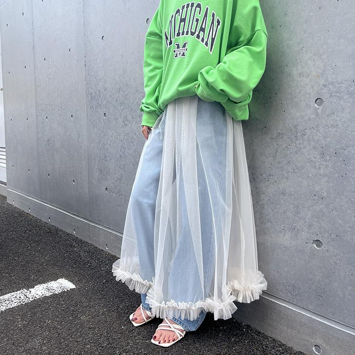 REAL STYLE ワンピース レディース シアー チュール レイヤード