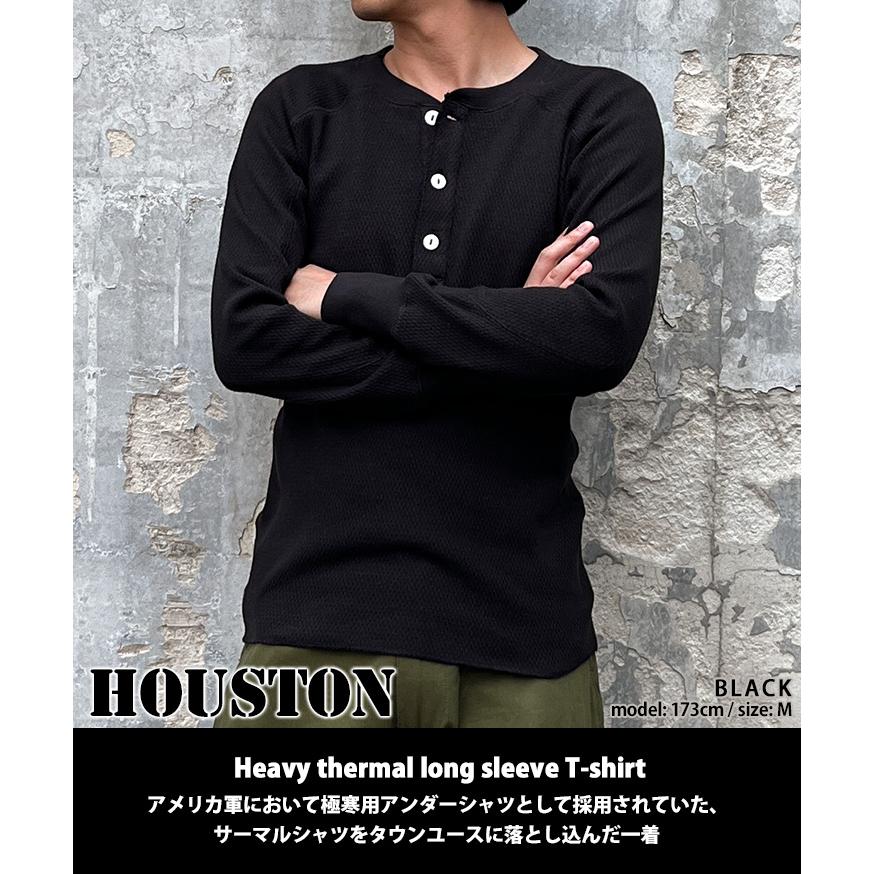 HOUSTON（ヒューストン） HOUSTON Tシャツ メンズ 長袖 無地 トップス