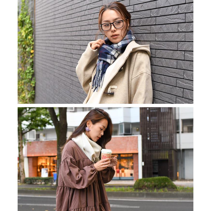 REAL STYLE(ファッション) マフラー レディース 無地 チェック REAL STYLE(ファッション) マフラー レディース 無地 チェック