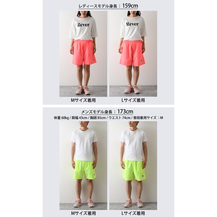 REAL STYLE ハーフパンツ メンズ レディース スポーツ 膝丈 黒 ネオン