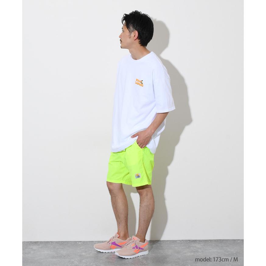 REAL STYLE ハーフパンツ メンズ レディース スポーツ 膝丈 黒 ネオン