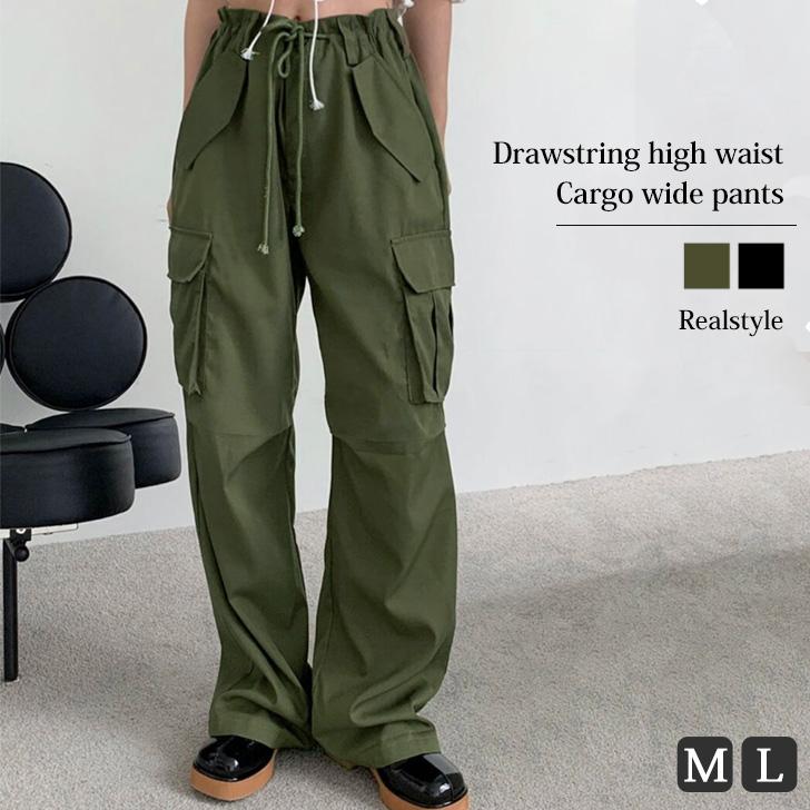 REAL STYLE(ファッション) カーゴパンツ レディース カーキ REAL STYLE(ファッション) カーゴパンツ レディース カーキ
