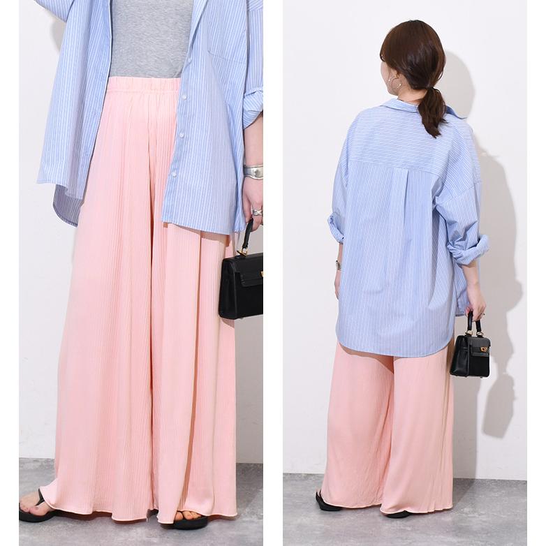 REAL STYLE ワイドパンツ レディース きれいめ 夏 涼しい プリーツ
