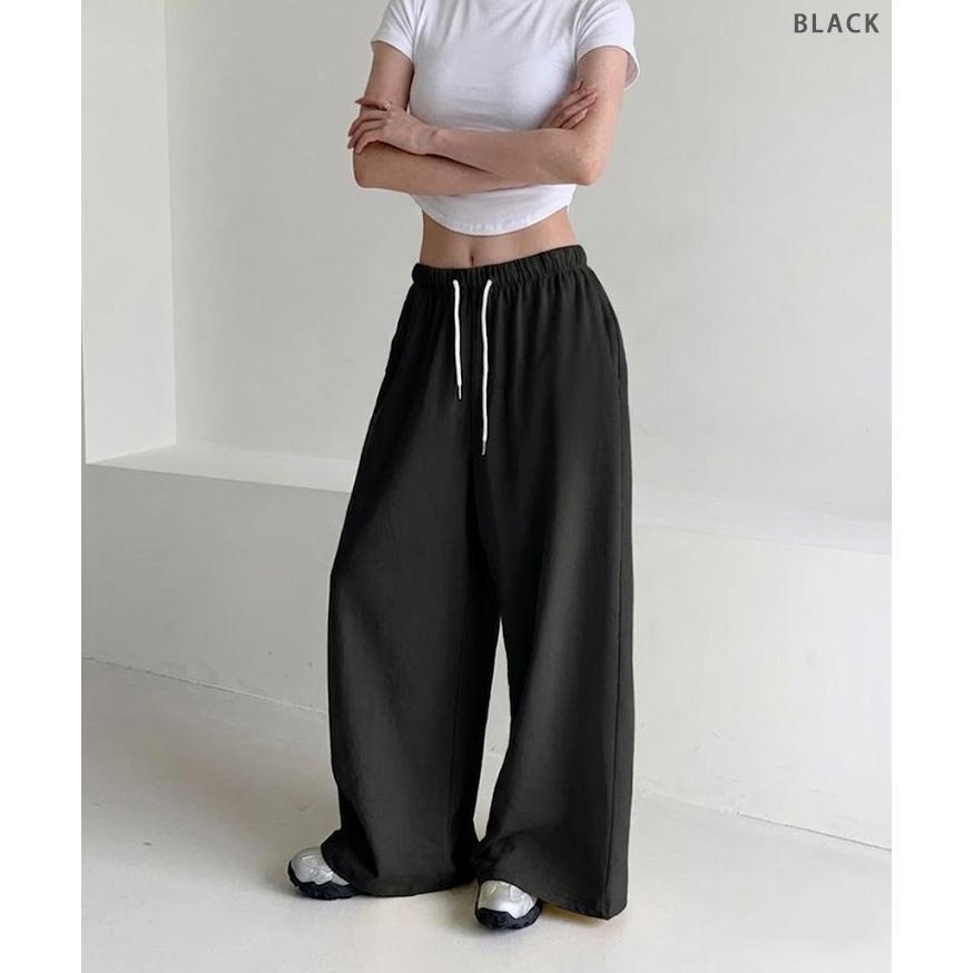 REAL STYLE ワイドパンツ レディース 春 夏 丈長め 薄手 コットン 綿