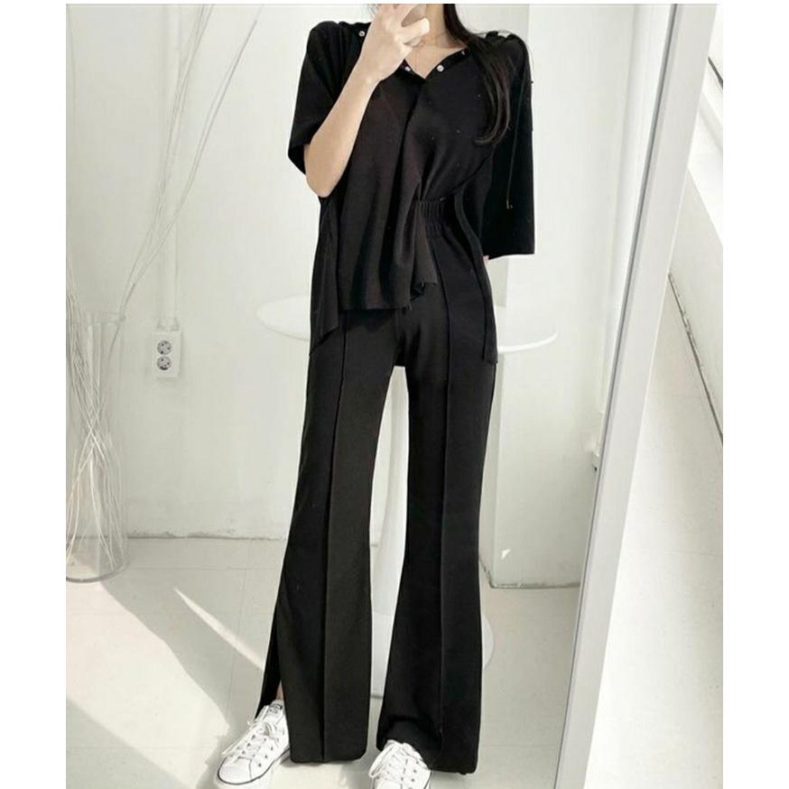 REAL STYLE セットアップ レディース 夏 カジュアル 半袖 美脚