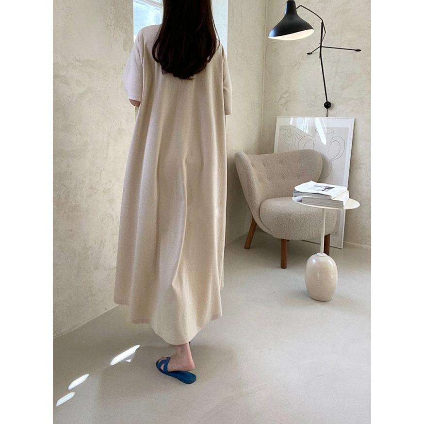 REAL STYLE ワンピース レディース マキシ丈 ロング 夏 30代 40代 半袖