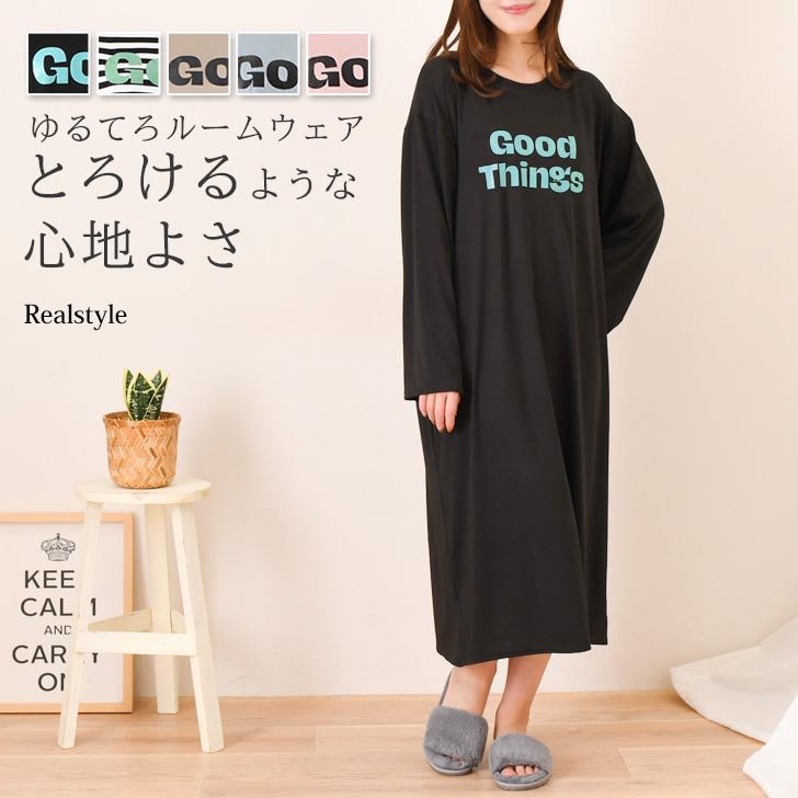 REAL STYLE ルームウェア レディース 長袖 春 夏 ワンピース ロング