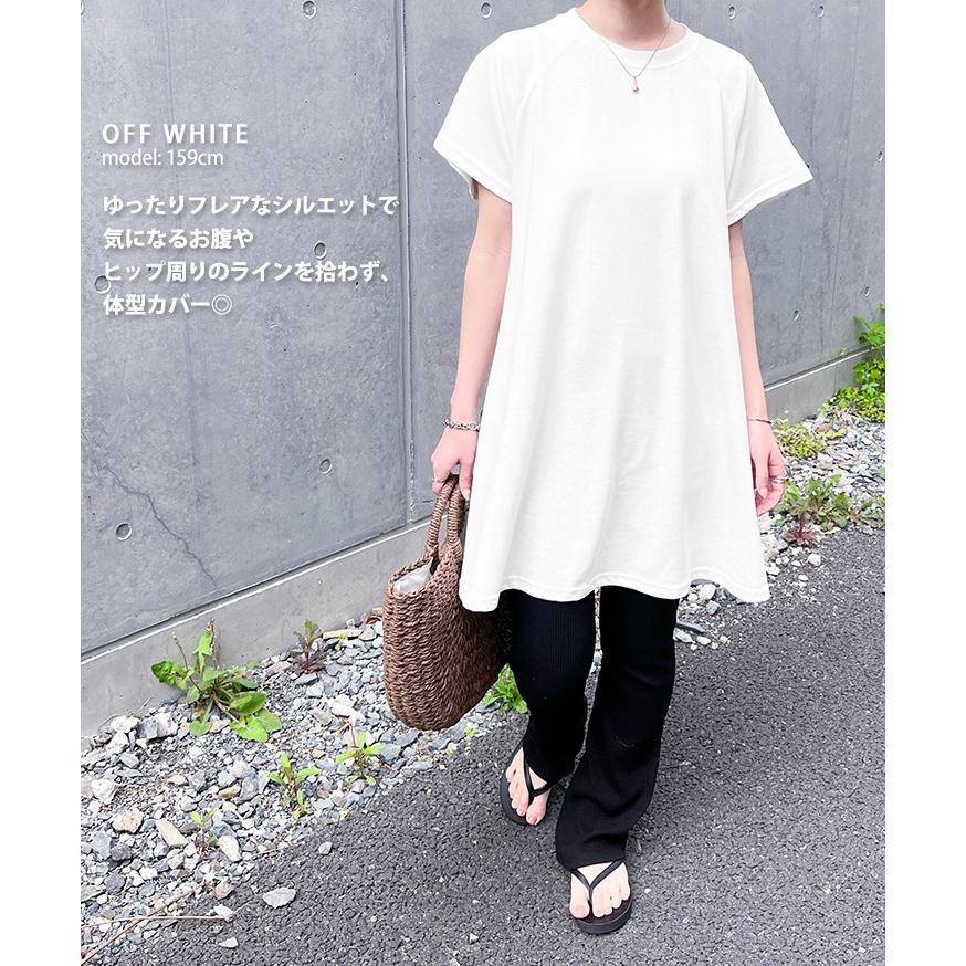 Apolina ホワイト コットン チュニック　ワンピース REAL STYLE チュニック ワンピース レディース 半袖 綿混 春 夏 秋