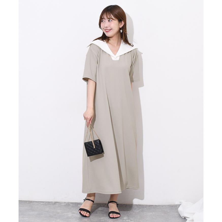 REAL STYLE ワンピース レディース 半袖 夏 涼しい ロング きれいめ