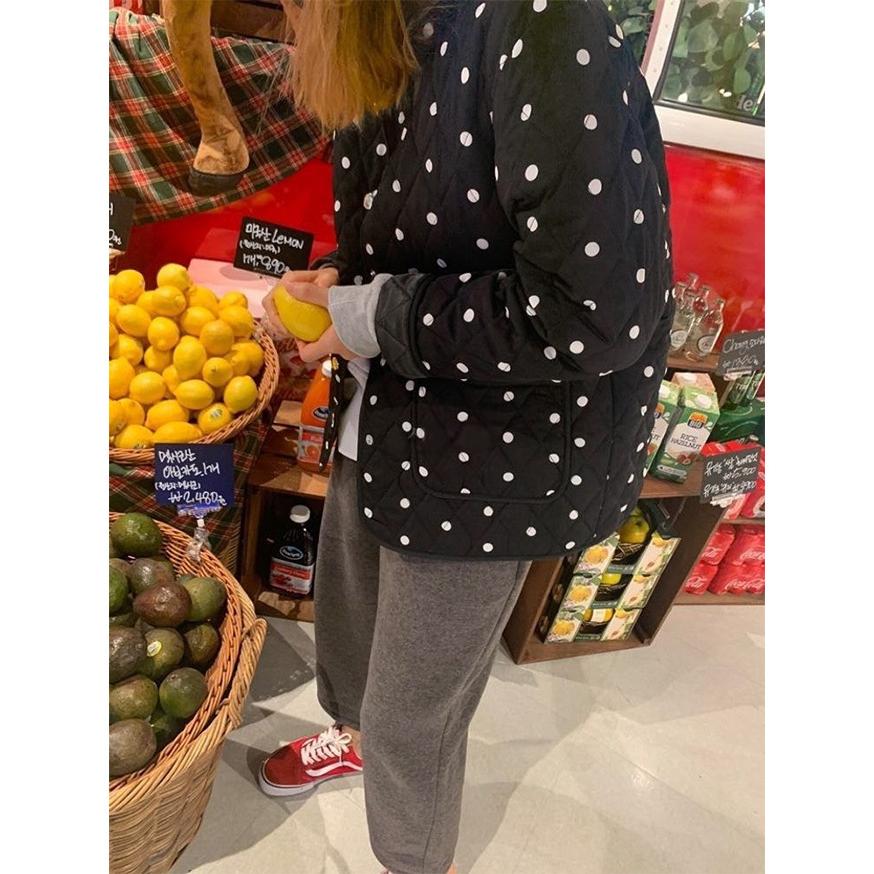 水玉模様 クロップドジャケット ファー付き ZW COLLECTION フェイク