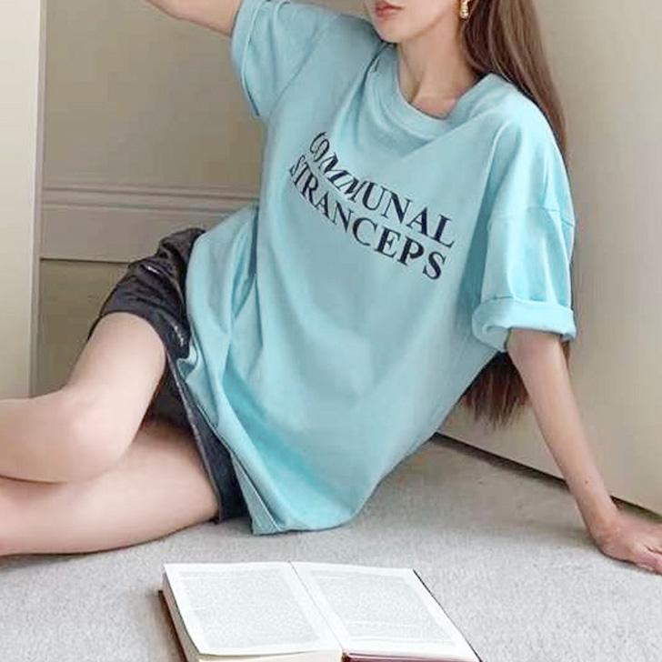 カットソー レディース Tシャツ 春 夏 半袖 30代 40代 ロゴ プリント 英字 ロング丈 カジュアル おしゃれ ゆったり 体型カバー｜ruckruck｜06