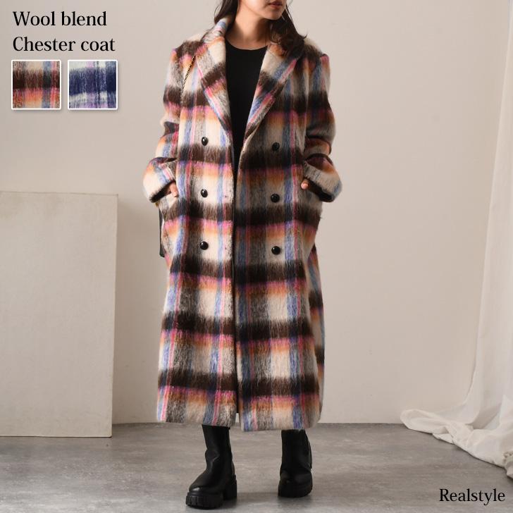 REAL STYLE(ファッション) チェスターコート ロング チェック REAL STYLE(ファッション) チェスターコート ロング チェック