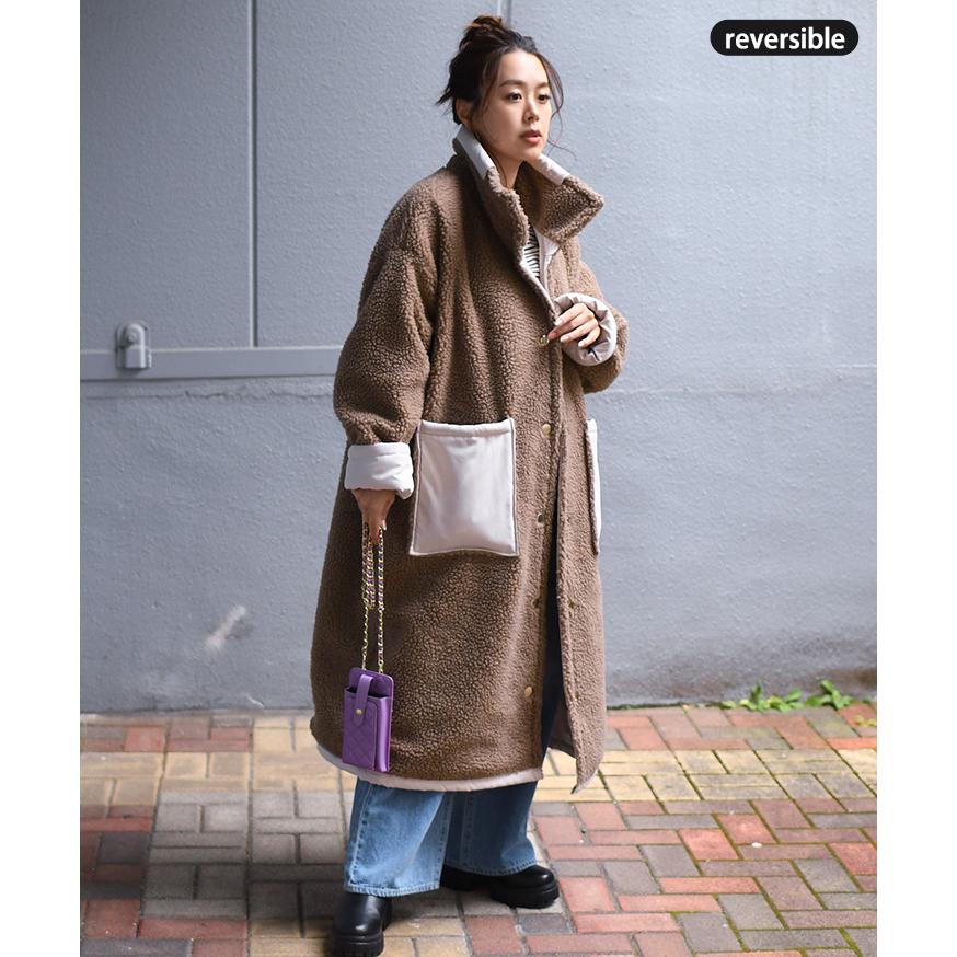 REAL STYLE コート レディース 冬 ロング ボア 20代 30代 40代 