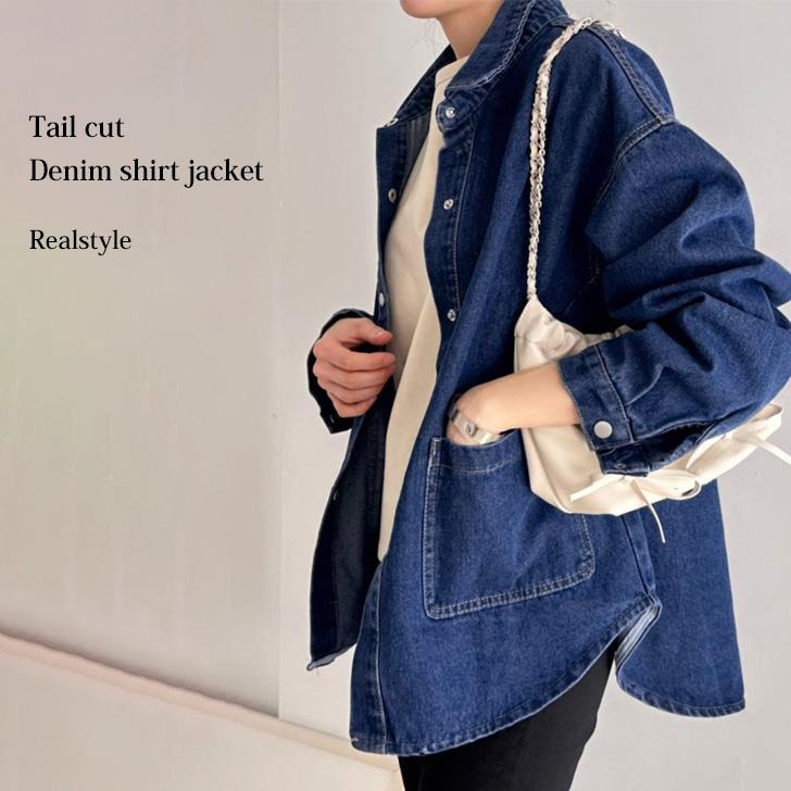 REAL STYLE デニムジャケット レディース 長め アウター Gジャン 薄手