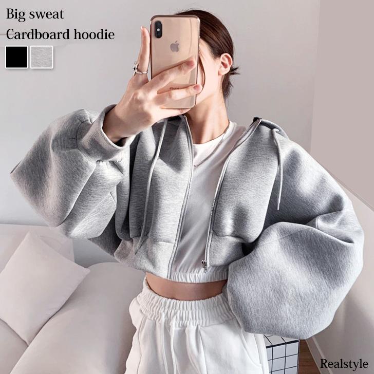 REAL STYLE パーカー レディース ジップ 秋冬 長袖 スウェット