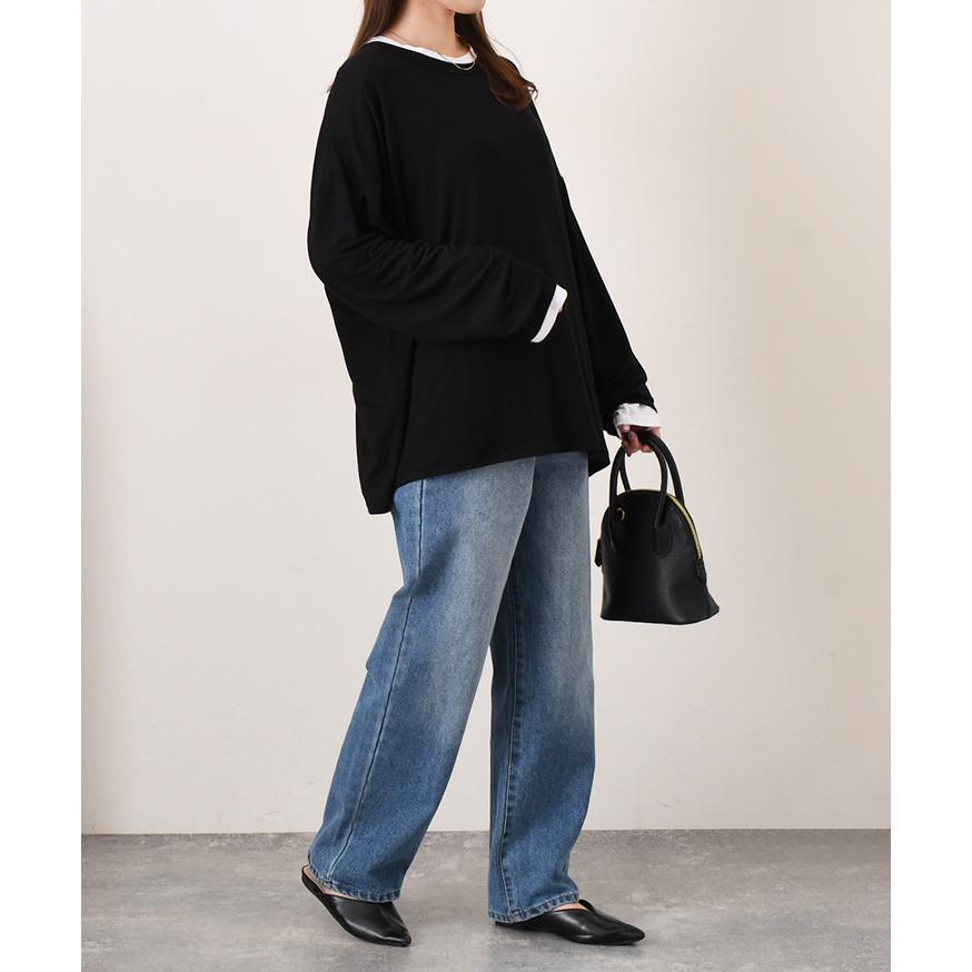 REAL STYLE カットソー レディース 長袖 白 黒 大きいサイズ 春 夏 秋 
