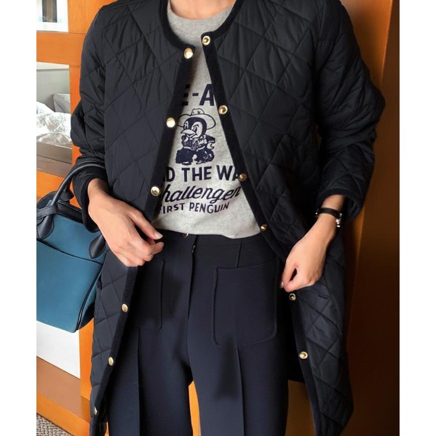 REAL STYLE キルティング コート レディース 秋冬 長袖 前開き 中綿