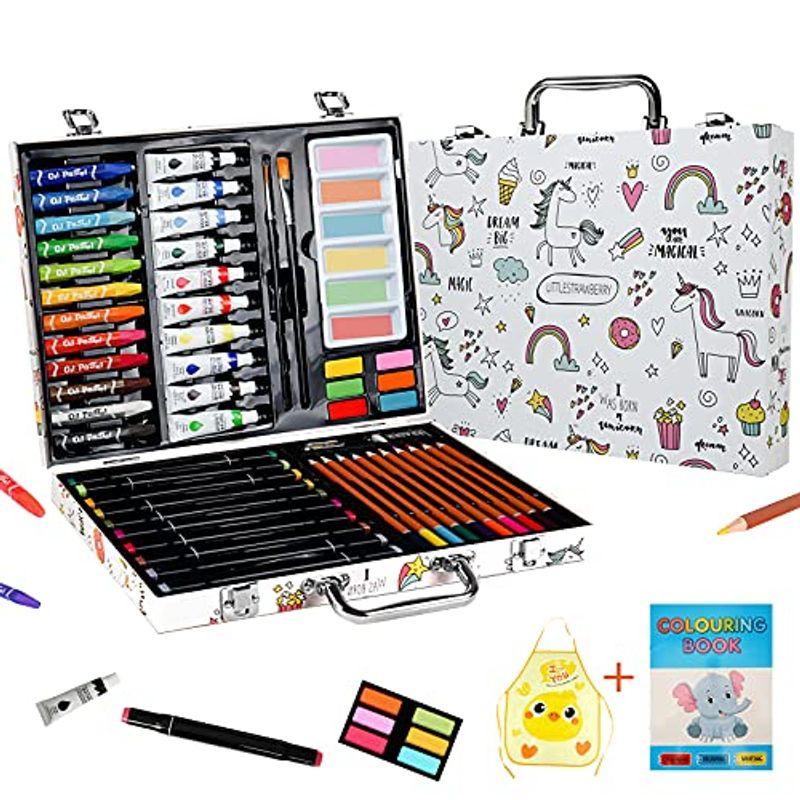 Okiki お絵かきセット【2021新顔の絵筆 正規品】お絵描きセット 文房具 色鉛筆 マーカーペン クレヨン アクリル絵の具 水彩 ペン