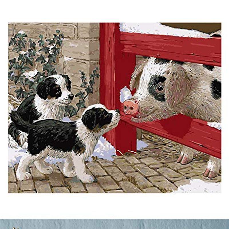 Jishshay 数字油絵 数字塗り絵 犬と豚 数字キット塗り絵 手塗り デジタル油絵 Diy絵 ホーム オフィス装飾 芸術品 手芸 キット Cooretto 通販 Yahoo ショッピング