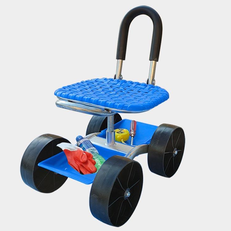 椅子 畑仕事 車輪付き 座面 園芸用カート 作業カート 高さ調節可