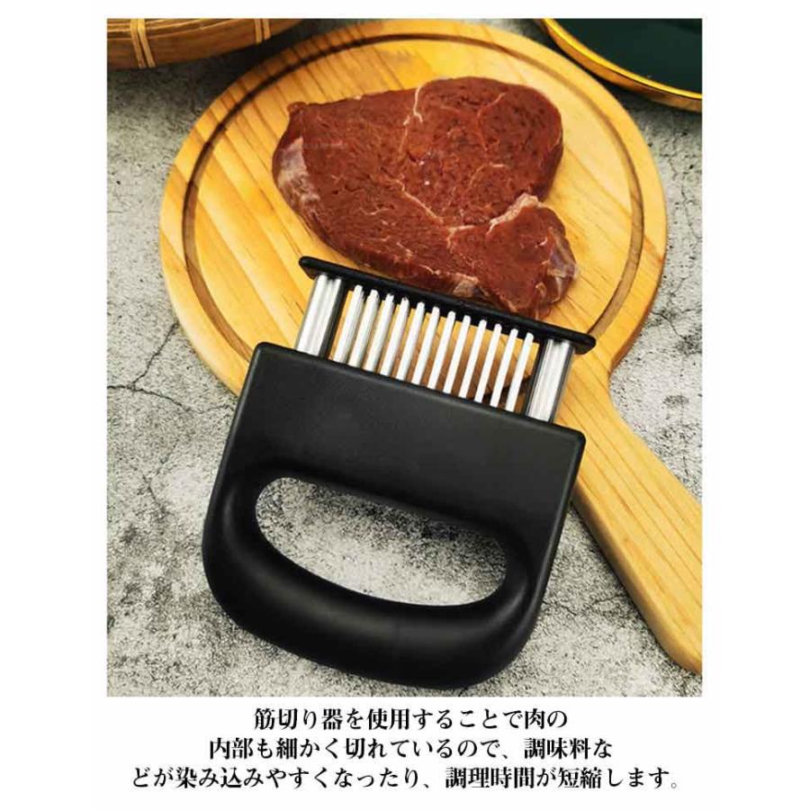 洗いやすい ミートテンダライザー 肉叩き 48刃 調味料が染み込み料理用