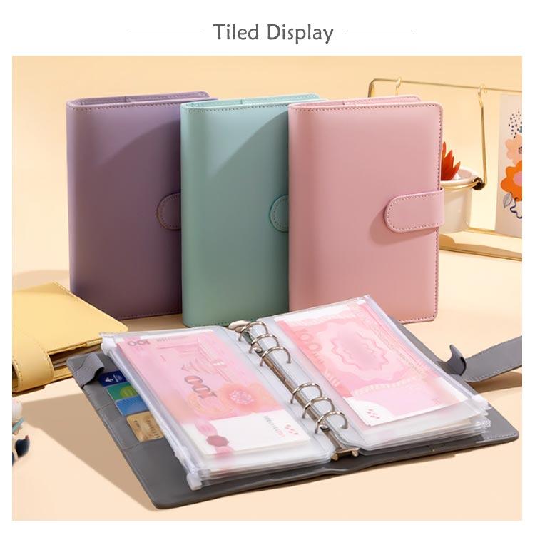 家計簿 クリアポケット 貯金バインダー 大容量 通帳 お札 バインダー