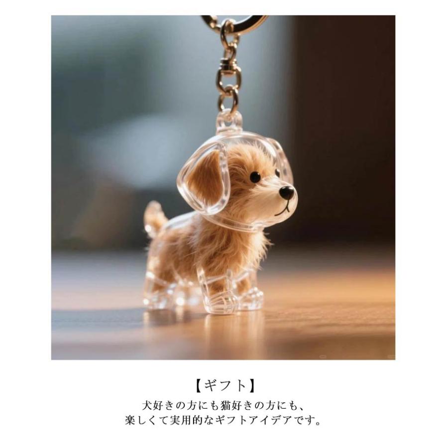 2個セット 透明ケース メモリアルペットグッズ 犬の毛収納キーホルダー