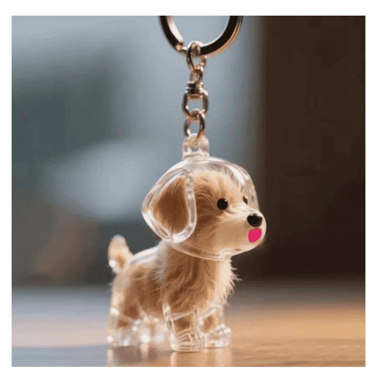 2個セット 透明ケース メモリアルペットグッズ 犬の毛収納キーホルダー