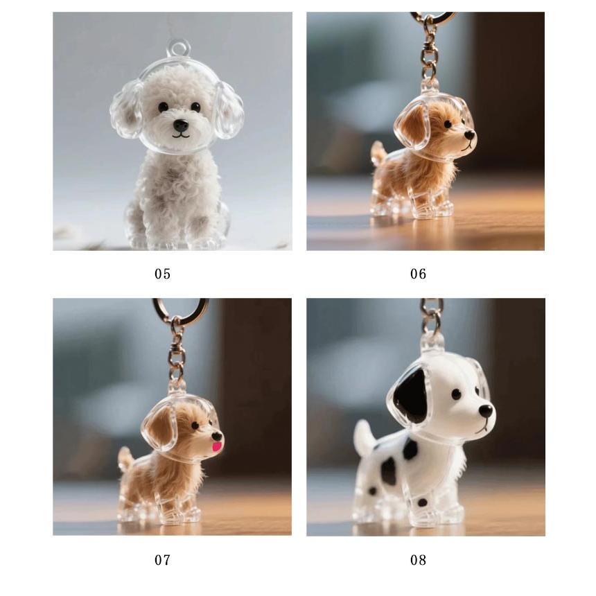 2個セット 透明ケース メモリアルペットグッズ 犬の毛収納キーホルダー