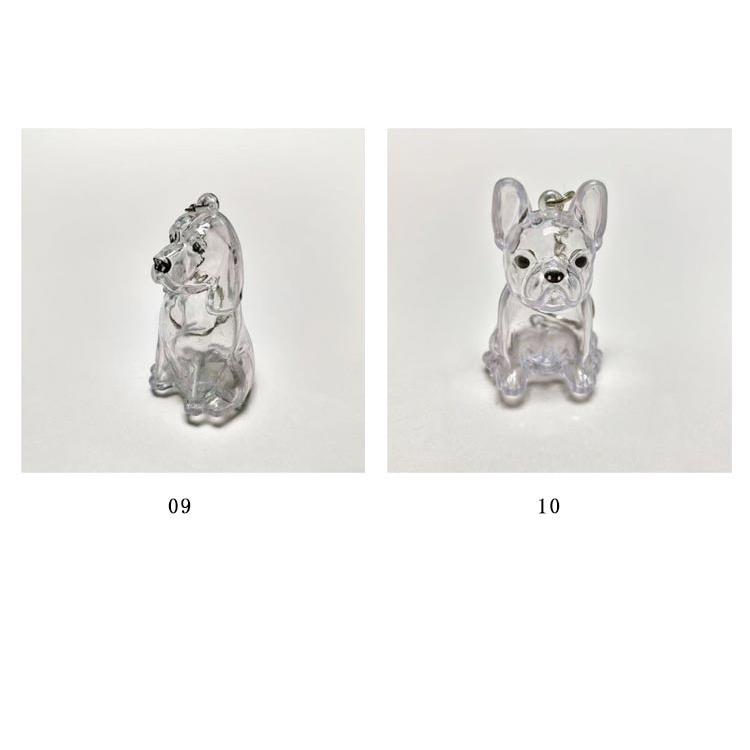 2個セット 透明ケース メモリアルペットグッズ 犬の毛収納キーホルダー