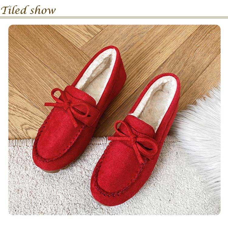 リボン モカシン レディース カジュアルシューズ 裏起毛 モカシン