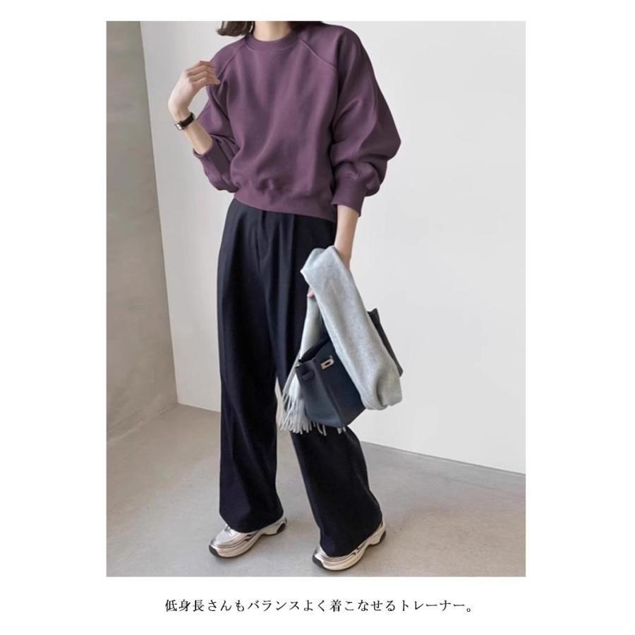 トレーナー レディース クロップド丈 スウェット ショート丈 トップス