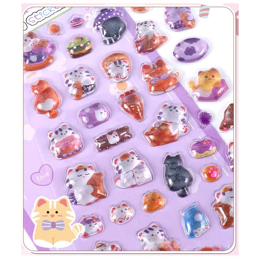 ドロップシール 立体 6枚セット 手帳シール ボンボンシール 3D クリア