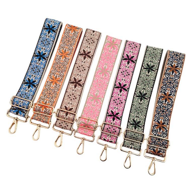 刺繍 太め 調節可能 バッグストラップ ショルダーストラップ バッグ用