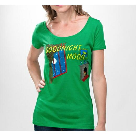 [Out of Print] Margaret Wise Brown   Goodnight Moon Tee (Kelly Green) (Womens)