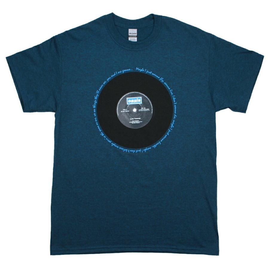 Oasis / Live Forever 7 inch Vinyl Tee (Midnight)