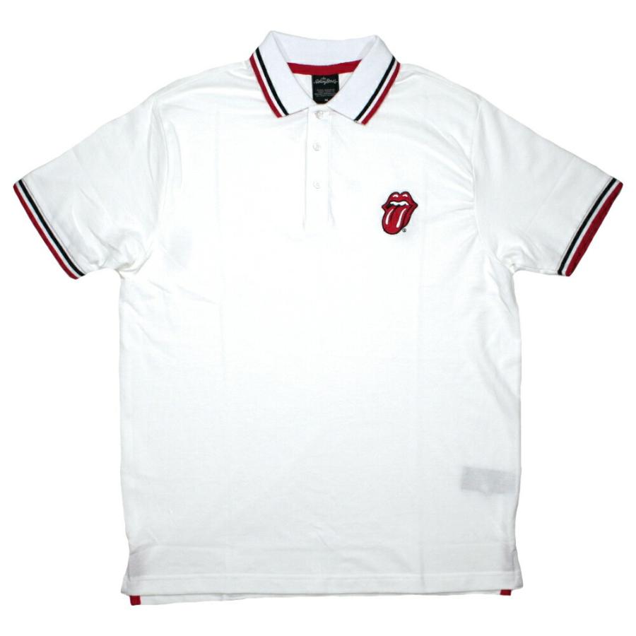 The Rolling Stones / Tongue Polo Shirt (White) - ザ